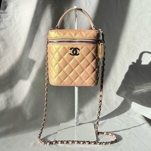Chanel Iridescent‎ Pink Quilted Vanity Bag